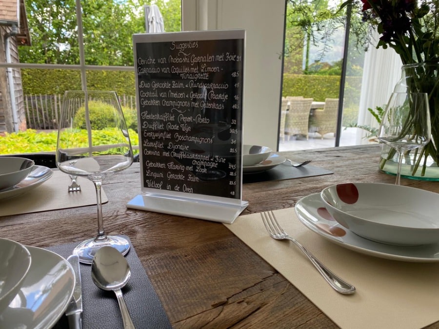 Plexi menuhouder met witte kunststof voet - Afbeelding 6