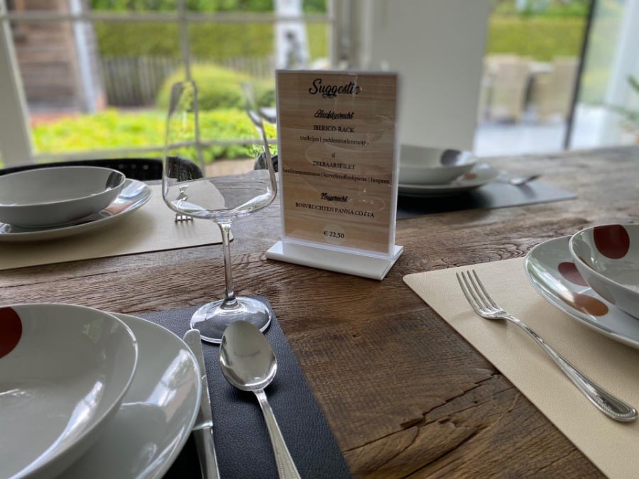 Plexi menuhouder met witte kunststof voet - Afbeelding 4